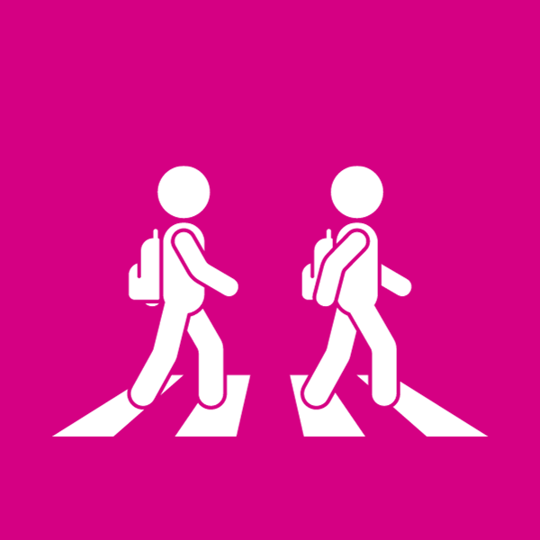 graphic of 2 people crossing at a zebra crossing