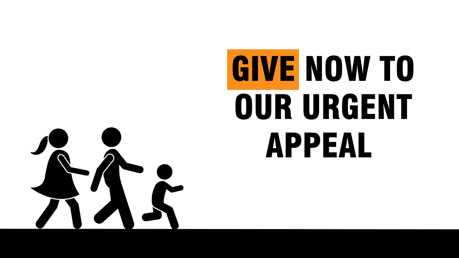 Graphic reads 'Give now to our urgent appeal'