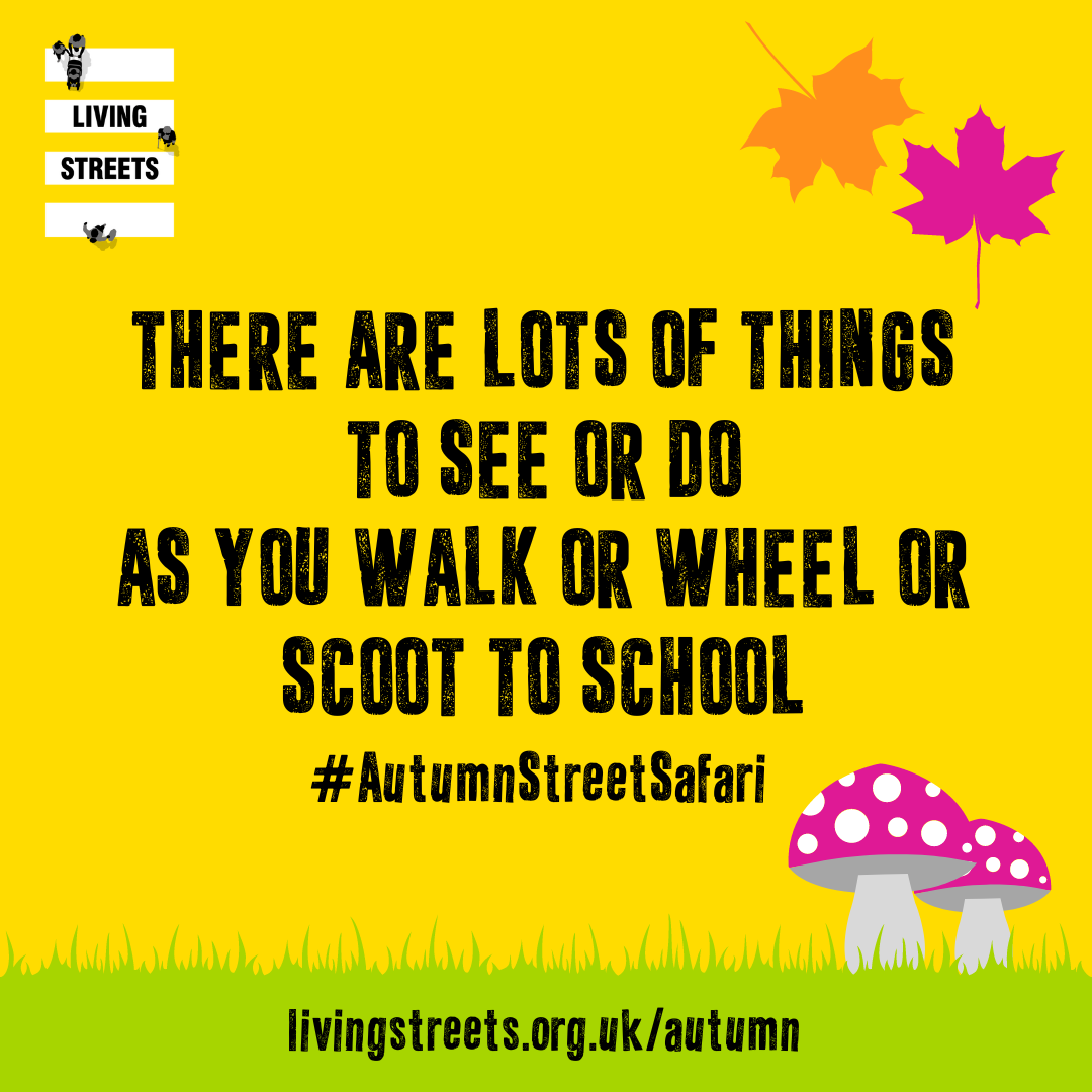 A graphic reads 'There are lots of things to see or do as you walk or wheel or scoot to school